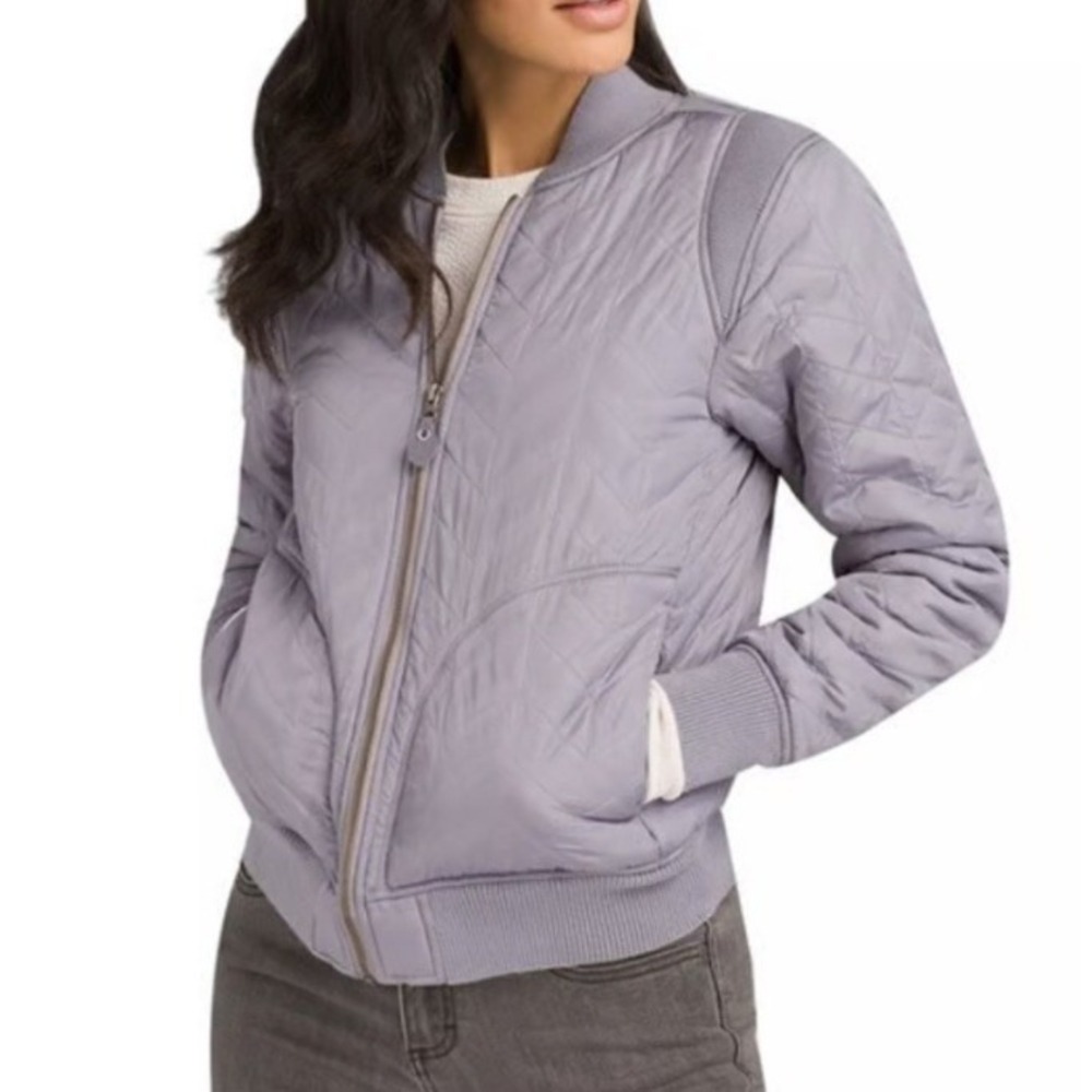 PrAna Vapor Diva Varsity Quilted Sherpa Lined Bomber Jacket - XL?